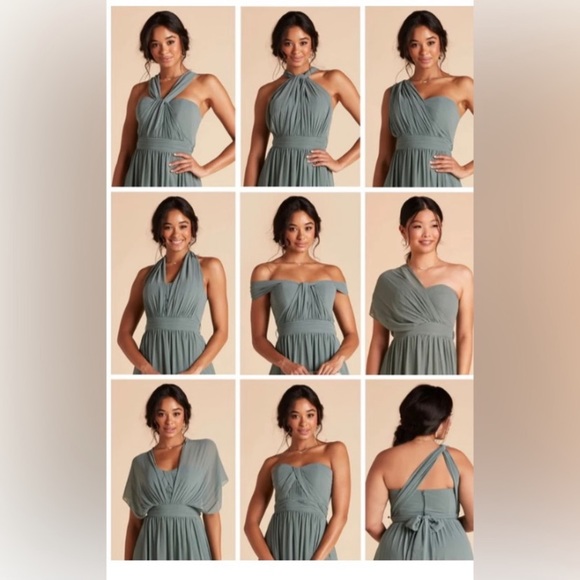 New NWT Birdy Grey “Grace” Convertible Chiffon Gown Maxi Dress Cabernet Burgundy - Picture 3 of 16